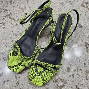 Free People Neon Snakeskin Sandals